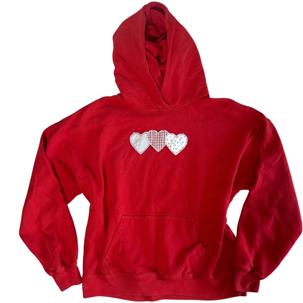 quilt embroidered hearts ~ hollister valentines day hoodie